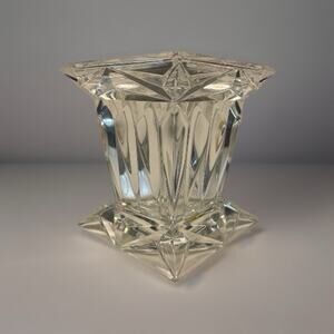 Brilliant Prism Quad Small Pedestal 5" Candle Holder 24% Lead Crystal Party Lite